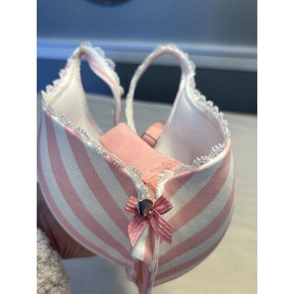 Victorias Secret 34C Pushup Bra Padded Pink White Striped Underwire - Picture 8 of 8